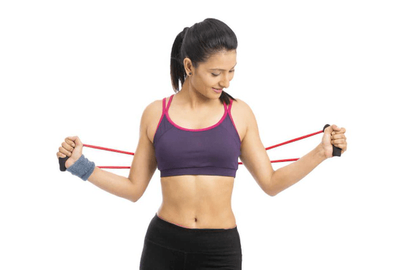 Exercise with a rubber band