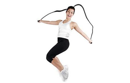 Skipping rope exercises to lose weight in the stomach and side areas